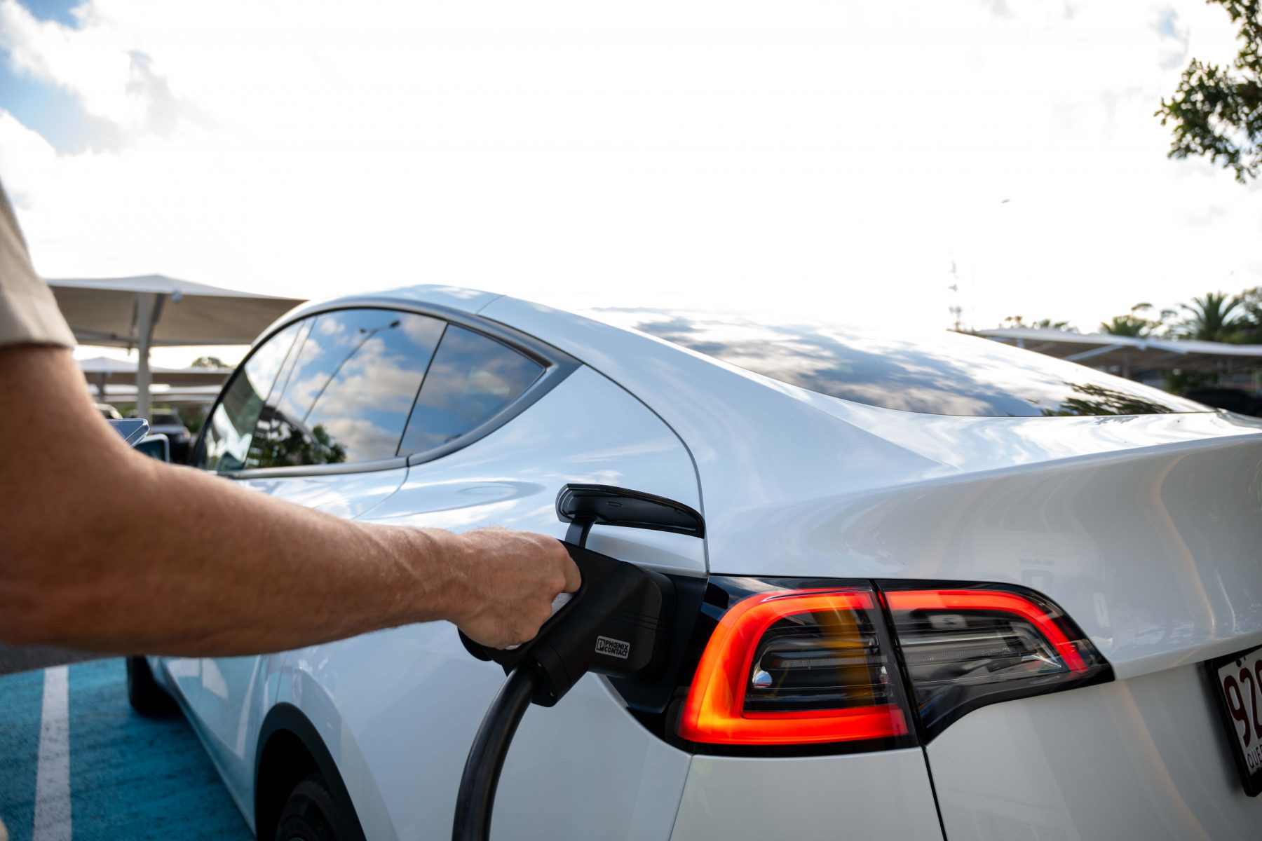 Plugged in Tesla Plugged in Tesla