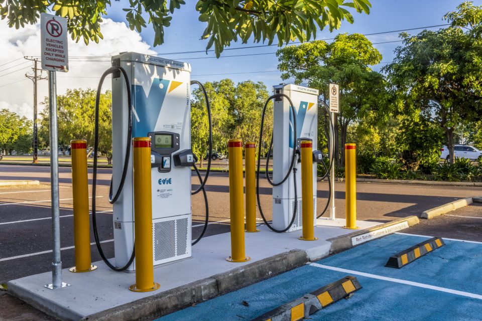 Evie Networks partners with Red Rooster and installs chargers at Red Rooster Marrara. Photo by Helen Orr/The Photo Pitch